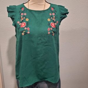 Shein floral embroidered appliqué top